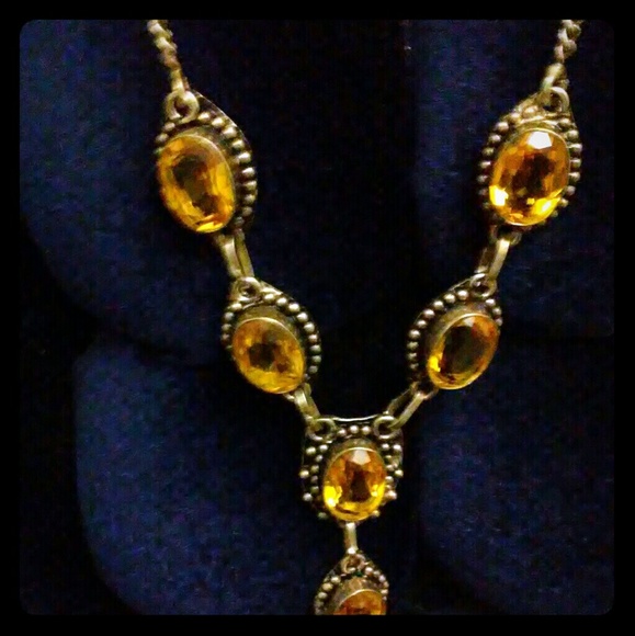 LUXURY!/ YELLOW CITRINE/ NECKLACE SET๐๐ - Picture 1 of 8